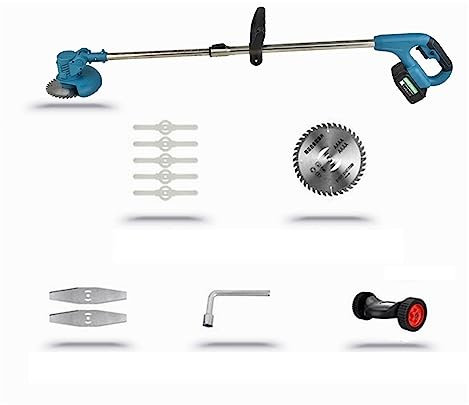 Tosaerba elettrico, 1800W Cordless Palmare Elettrico Rasaerba Tagliaerba Regolabile Giardino Potatura Taglio Con 2 Batteria Al Litio 8 Accessori Per pezzi di ricambio per attrezzi da giardino ( Color