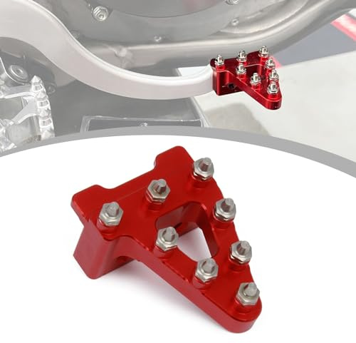 Runfarr Pedalino Freno Posteriore Moto,in Alluminio Billet CNC-Rosso | Puntale Freno Posteriore Moto per CRF50 XR50 Pit Bike Dirt Bike Motocross Enduro Supermoto