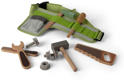 Dantoy Werkzeug Gürtel Set 11-teilig aus Holz – Kinderwerkzeug mit Gürtel in Geschenkbox | Rollenspiel für Kinder ab 3 Jahren | FSC-zertifiziert, hergestellt in Dänemark
