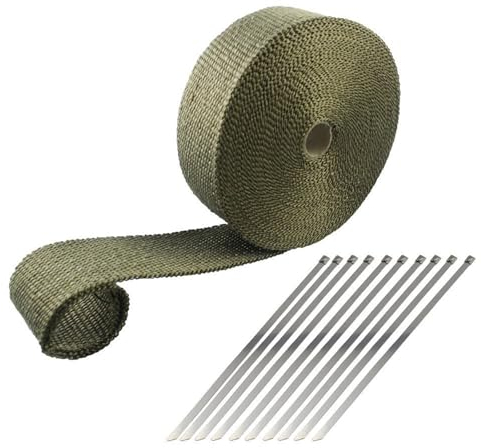 MARCBUSE 5,1 cm x 10,9 m Auspuff-Wärmerolle für Auto, Motorrad, Fiberglas, Hitzeschutzband, Wärmeabgas-Thermofolie