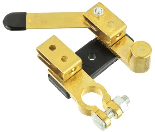 HUAREW Messerklingen Hauptschalter am oberen Pfosten,12 24V Messing Negativer Batterie Trennschalter Für Marine, Auto, Boot, Wohnmobil, ATV(Negativ, Horizontal)