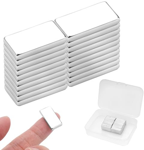 20 Stück Neodym Magnete Rechteckig,20 x 10 x 3mm Starke Magnete Flach,Magnet Rechteckig Flach mit Aufbewahrungsbox,Magnete Stark Flach,Neodym Magnet Flach für Whiteboards, Kühlschrank, Magnettafel