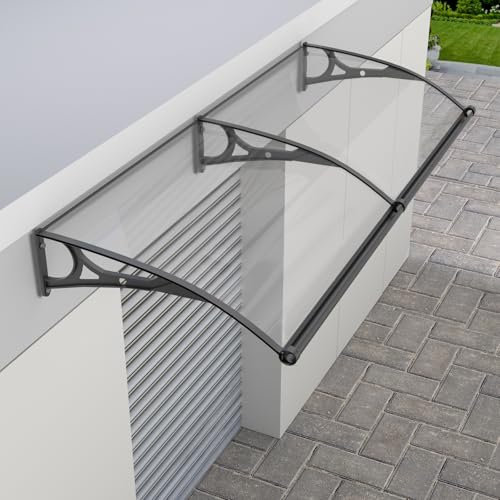 Vordach,vordach für haustür,vordach haustür,überdachung haustür,Halterung aus Aluminiumlegierung mit gebogener Halterung, Regen- und schneesicher,Windabweisend, Verschiedene Größen