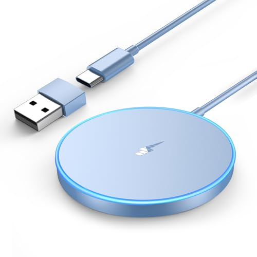 Mag-Safe Ladegerät iPhone,Wireless Charger Induktive Ladestation Kompatibel für MagSafe Ladegerät iPhone 17/16/15/14/13/12 Serie, AirPods 2/3/Pro 2, LED kabelloses ladegerät mit Zwei Ladeanschlüssen