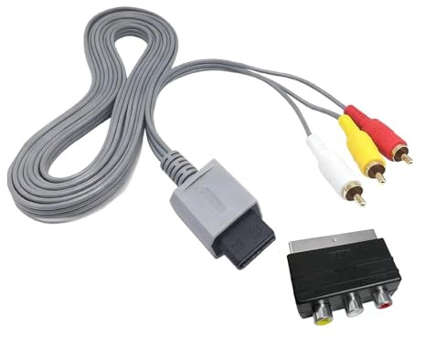 RUITROLIKER AV-Kabel mit 3 RCA auf Scart-Konverter, kompatibel mit Wii und Wii, 3 m, 3 m