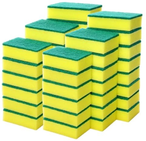 30 Pack Heavy Duty Kitchen Cleaning Sponges, Non-Scratch for Dish Scrubbing (30)