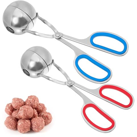Cabilock Lot De 2 Outils De Fabrication De Boulettes De Poisson En Acier Inoxydable Cuillère À Viande En Acier Inoxydable Pince À Boulettes De Viande Machine À Cake Pops