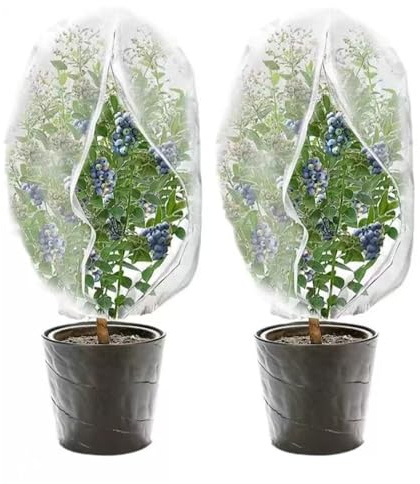Obstbaumnetzbeutel, 70 x 100 cm, feinmaschige Abdeckung für Gartenvögel, mit Reißverschluss, wiederverwendbar, für den Außenbereich, Pflanzenschutznetz für Heidelbeere, Strauch, Blumen, Gemüse