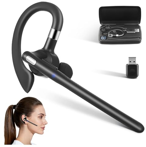 Strixorn Auriculares Bluetooth Micrófono Inalámbricos - Auriculares Negocios con Traductor 147 Idiomas, 120H Espera, IPX6, Reducción Ruido IA, Llamadas Claras, Diseño Giratorio