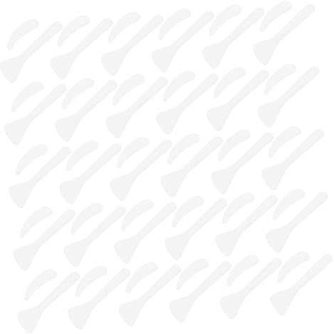 COLLBATH 100 pièces Spatules Réutilisables pour Masque et Crème Visage Cuillères Cosmétiques Multifonctions pour Application Propre et Pratique Cuillères Maquillage et Soin des Yeux Blanc