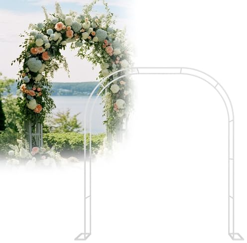 Arche de jardin en métal pour plantes grimpantes et vignes – Pergola d'extérieur avec base stable Facile à assembler 2,2 m et 2,3 m Options pour la décoration et le soutien du jardin
