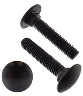 50 Stk Flachrundschraube DIN 603 M5 x 35 - Edelstahl schwarz V2A