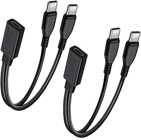 MISYNLON Lot de 2 câbles répartiteurs USB C femelle vers 2 connecteurs de type C mâle - Noir (0,3 m) (pas de prise en charge du transfert de données)