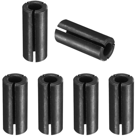 QUARKZMAN 6 Pezzi Adattatore Per Mandrino 12mm 15/32) A 6.35mm (1/4) | Adattatore Di Conversione, Ghisa Di Acciaio Al Carbonio, Riduttore, Per Mandrino Fresatrice, Utensile A Manico