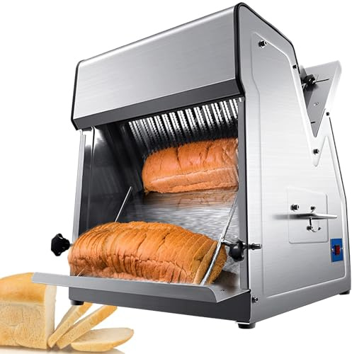 Affettatrice Elettrica Commerciale per Pane per Panetterie e Ristoranti - Macchina Affettatrice Alimentare Professionale da 370W con Lama in Acciaio Inossidabile da 12 Mm per Bar e Gastronomie