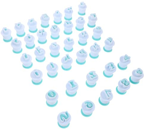 RUNROTOO Set di 36 Stampi per Biscotti Numerici e Alfabetici in Plastica, Pratici e Facili da Pulire, per Baking e Appassionati di DIY