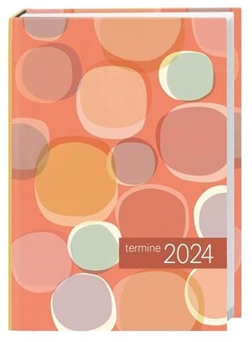 times&more Kalenderbuch 2024. Bunter Terminkalender mit flexiblem Umschlag. Handlicher Wochenplaner mit Punkten. Taschenkalender 2024 zum Planen von Terminen.