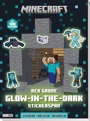 Minecraft: Der große Glow-in-the-Dark Stickerspaß: Stickern - Rätseln - Ausmalen: Activityblock mit über 100 Glow-in-the-Dark-Stickern!
