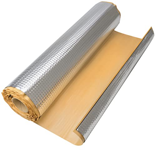 Självhäftande aluminiumbutyl isoleringsmatta – 2,0 mm tjocklek, 50 cm x 4 m (2 m²) – anti-dröm och fordonsisolering