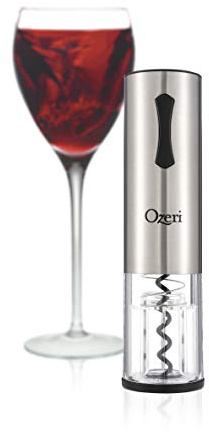 Ozeri Travel Series USB Rechargeable Electric Wine Bottle Opener, Stainless Steel