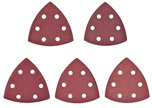 25 Stück Dreieckschleifer Schleifpapier Schleifpapier Schleifpapier Blatt Sortiment 6 Löcher 80/180/400/1000/2000 Grits