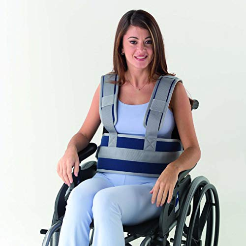 Obbocare - Cinturón Abdominal Para Sujeción De Tronco Para Silla De Ruedas. Cinturón Con Tirantes Con Cierre De Clip Y Rápido Ajuste. Anticaídas. Talla 0
