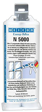 WEICON Easy-Mix N 5000 50 ml di adesivo epossidico per l'industria, metallo e plastica