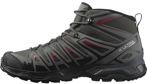 Salomon X Ultra Pioneer Mid Gore-tex herr Vandringssko, Peat Quiet Shade Biking Red, 41 1/3 EU