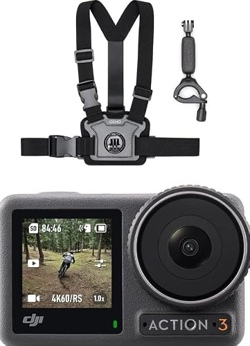 Osmo Action 3 Biking Combo - Action Camera per Moto con FOV Super Ampio, HorizonSteady, Impermeabile, Supporto per Manubrio, Action Camera per Bici