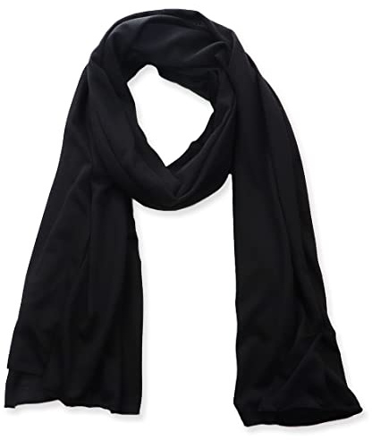 vabovin Stretch Jersey Knit Headwrap Lightweight Head Wrap Turban Solid Color Hair Scarf Headband Shawl (Black)