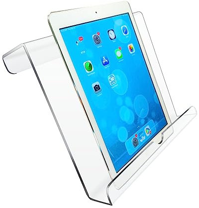 Qsxou Treadmill Tablet Holder, Exercise Bike Reading Stand,Acrylic Book Holder, Clear Acrylic Stand for Tablet, Magazines and Books（8.5 * 9.5 * 2.8 Inches