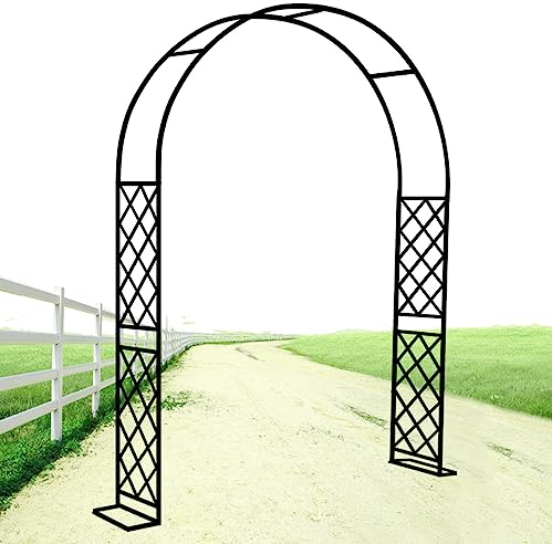 ARtsim Eisen Gartenbogen Rosenbogen für alle Rankpflanzen Rankhilfe Rankgitter groß Rosenspalier 1.4m 1.8m 2m 1.2m (Color : Schwarz, Size : 180cm x 250cm)