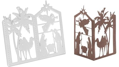 Stanzenshop Stanzschablone Krippenlaterne, Bethlehem, Engel, Jesuskind, Weihnachten, Stanzformen, Schablonen, Scrapbooking, Kartenherstellung, DIY, Prägeschablonen