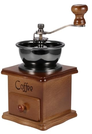 Viitech Manual Coffee Grinder, Retro Wooden Hand Coffee Bean Grinder, Adjustable Coarseness Coffee Mill Grinder Hand Held Coffee Mill for Home Office Travel