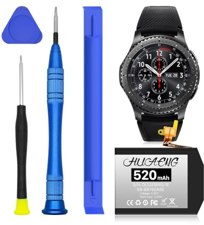 Akku für Samsung Gear S3 Frontier, Aufgerüsteter 580mAh Super hohe Kapazität Ersatzakku für Samsung Gear S3 Classic SM-R760 R765 R770 EB-BR760ABE GH43-04699A mit professionellen Reparaturwerkzeugen