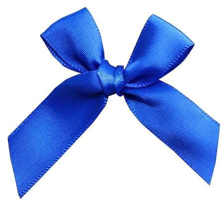 SYSUII 100 Stück Kleine Satinband Bögen Satinbandschleifen Schleifen zum Basteln 5×5cm Kleine Deko Schleife für DIY Handwerk Hochzeit Weihnachten Valentinstag Dekoration Karte Herstellung -Dunkelblau