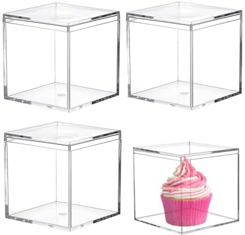 LOVPLAY Acryl-Box, transparente Präsentationsboxen mit Deckel, Kunststoff, dekorative Boxen für Sammlerstücke, Hochzeitsfeiern