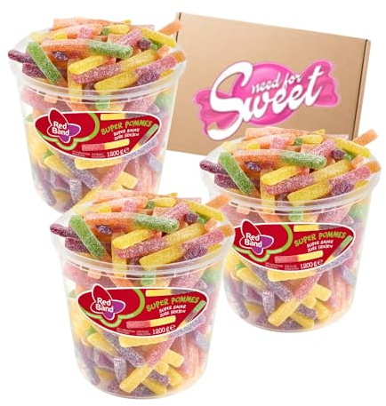 3x 1,2 Kg Red Band Super Saure Pommes - der süss-saure Imbis zuhause für Freunde und Party