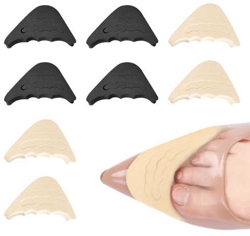 Lot de 4 paires de semelles intérieures réductrices de taille pour femme - Grands semelles incurvées (couleur chair, noir)