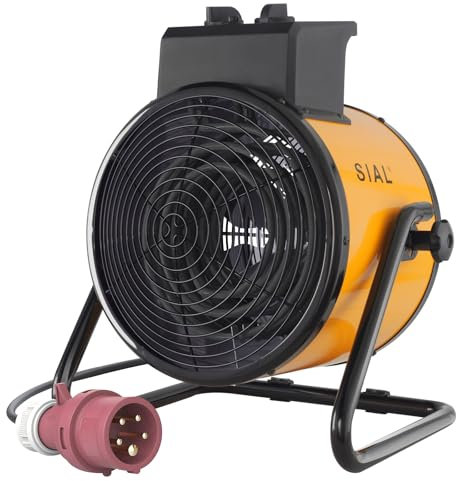 SIAL Industriell Heizlüfter 9000W - Elektrische Heizung - Heizstrahler Bauheizer - Heizgebläse Für Garagen, Werkstätten, Baustellen - D9 - Gelb