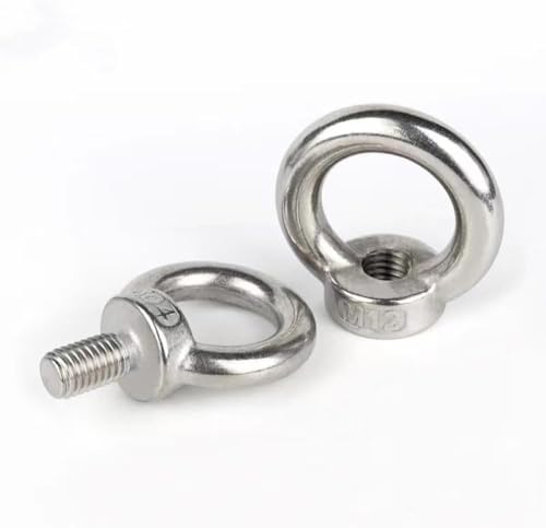 PZEOB Augenbolzen 1 Stück Ringmuttern/Schraube M3 M4 M5 M6 M8 M10 M12 304 Edelstahl Ring mit hoher Härte Ringschraube Die Kraft ist gleichmäßig Sicher und robust