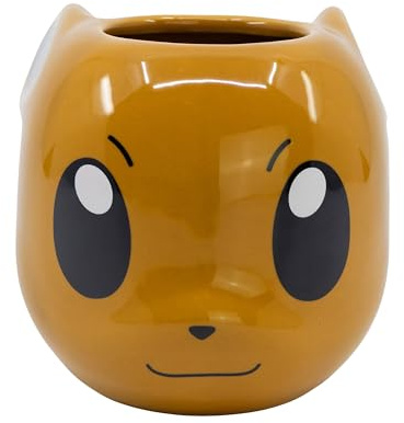 Elbenwald mugg i 3D-design för Pokémon-fans - Eevee-design - 9 x 9 x 13 cm - 400 ml - keramik - brun