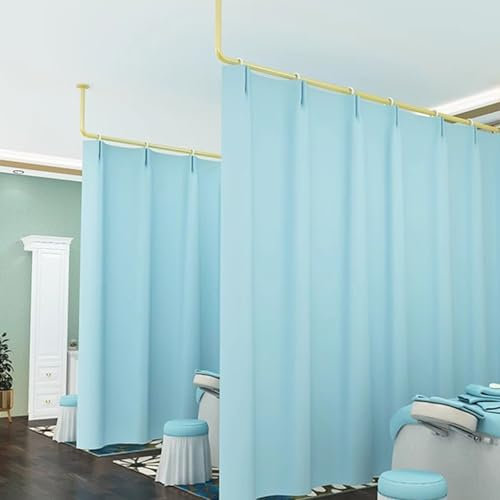 CHZDPP Wall Mounted Privacy Room Divider Curtain, Medical Room Divider for Beauty Salon/Tattoo Shop/Massage Parlors, Easy to Wash Blackout Curtain with Accessories(Blue-B (1pc),Small)