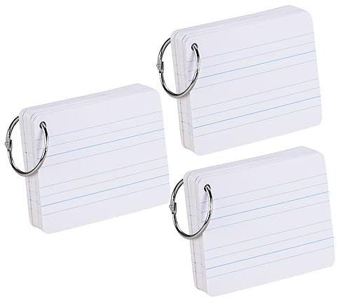 JOINPAYA 3stücke Teiliges Doppelseitige Pinyin Karteikarten Aus Dickem Papier Weiße Leere Lernkarten Für Schüler Linierte Notizkarten Für Einfaches Umblättern Vielseitig Für Schule Und Stud