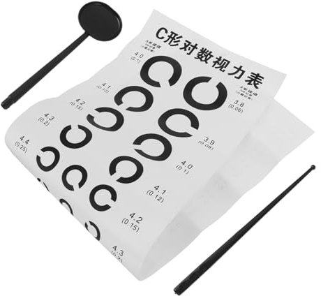 Gatuida 3 Sätze Augendiagramm glühen prüfen Sehtafel-Poster Sehtafel an der Wand Testdiagramm Block look blick Sehtest sichtbuch Augenchart visuelle Wandkarte Sehtafel mit Okkluder PVC