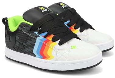 DC Herren 43i Court Graffik Skate Sneaker, Schwarz/Weiß/Mehrfarbig, 40.5 EU