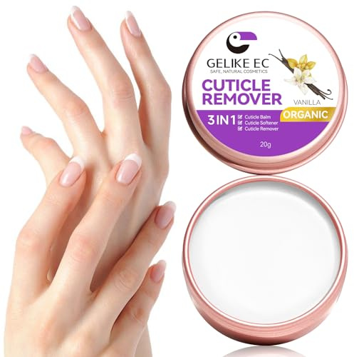 gelike ec Organic Nail Cuticle Remover for Salon: Vanilla 3 In 1 Natural Cuticle Softener Exfoliator Moisturizer for Professional Manicure
