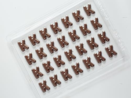 Chocolate Letter Mould A–Z – Reusable Alphabet Molds for Candy, Chocolate, and Fondant – Food-Grade BPA-Free Plastic – Easy to Use – Perfect for Cake Decorating, Baking, and DIY Party Treats (K)