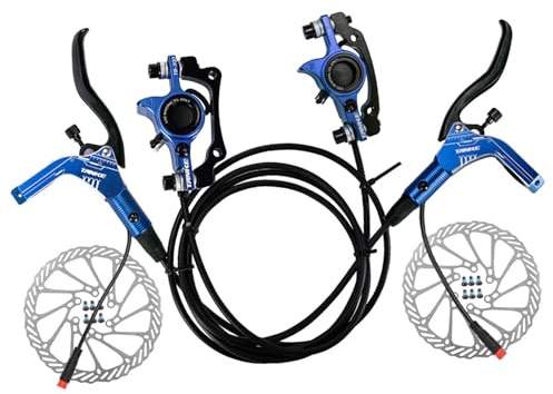 Buachois Kits de Freno de Disco para Bicicletas con Rotores de 160 mm, Delantero Izquierdo de 89 cm y Trasero Derecho de 147 cm de Disco Hidráulico Delantero y Trasero para Energía Eléctrica o Scooter