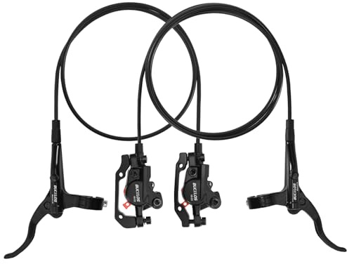 AEYINO MTB Hydraulic Disc Brake Set, Front 800mm Rear 1500mm Aluminum Alloy Brakes Kit, 2 Piston Calipers with IS/PM Universal Adapter / 160mm Rotor, for Mountain Bike, Folding Bike, Fat Bike